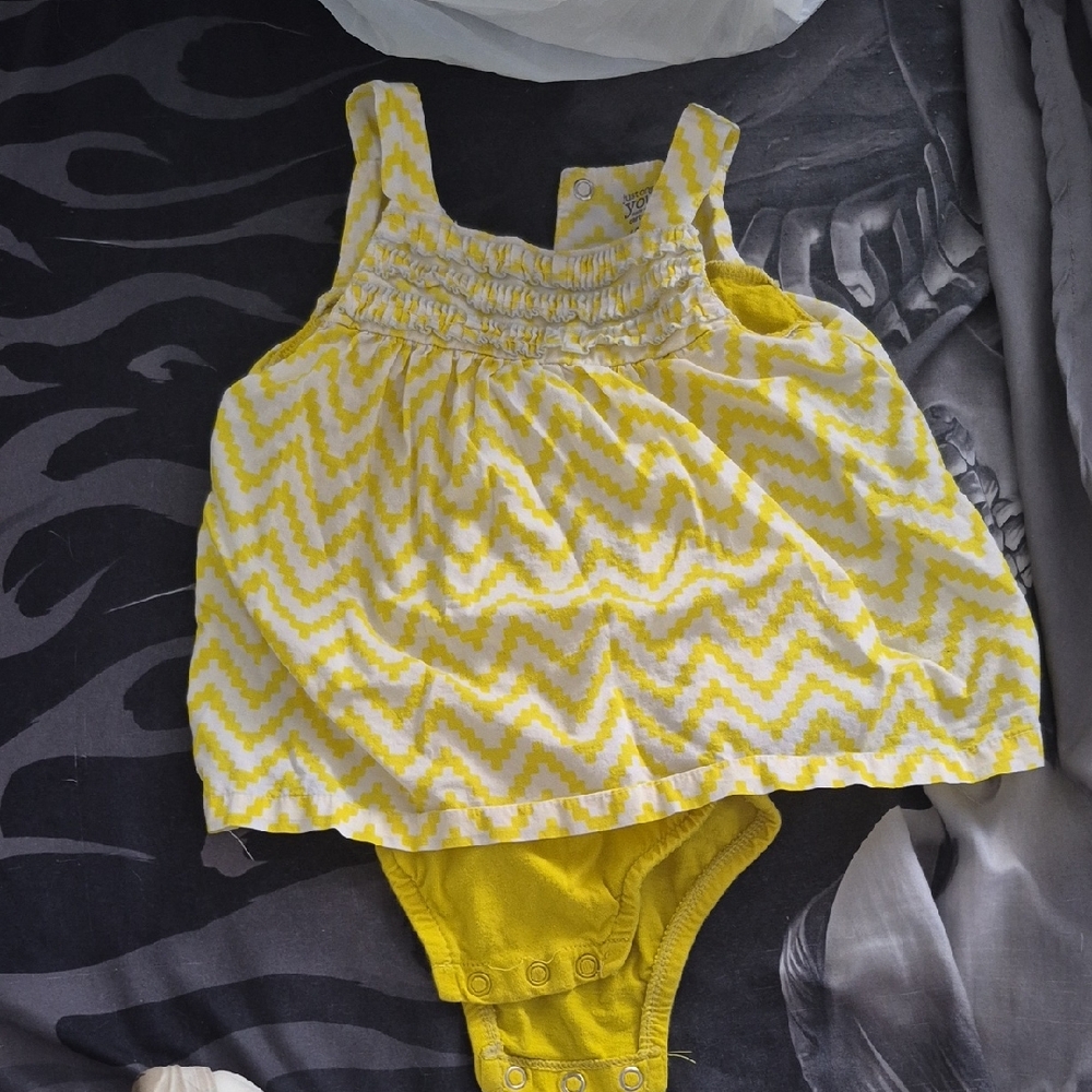 Sunny Yellow Zigzag Kids Dress
